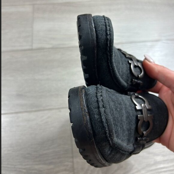 Salvatore Ferragamo Sport Horsebit logo Gray Fabric Loafers Preppy - Picture 6 of 16